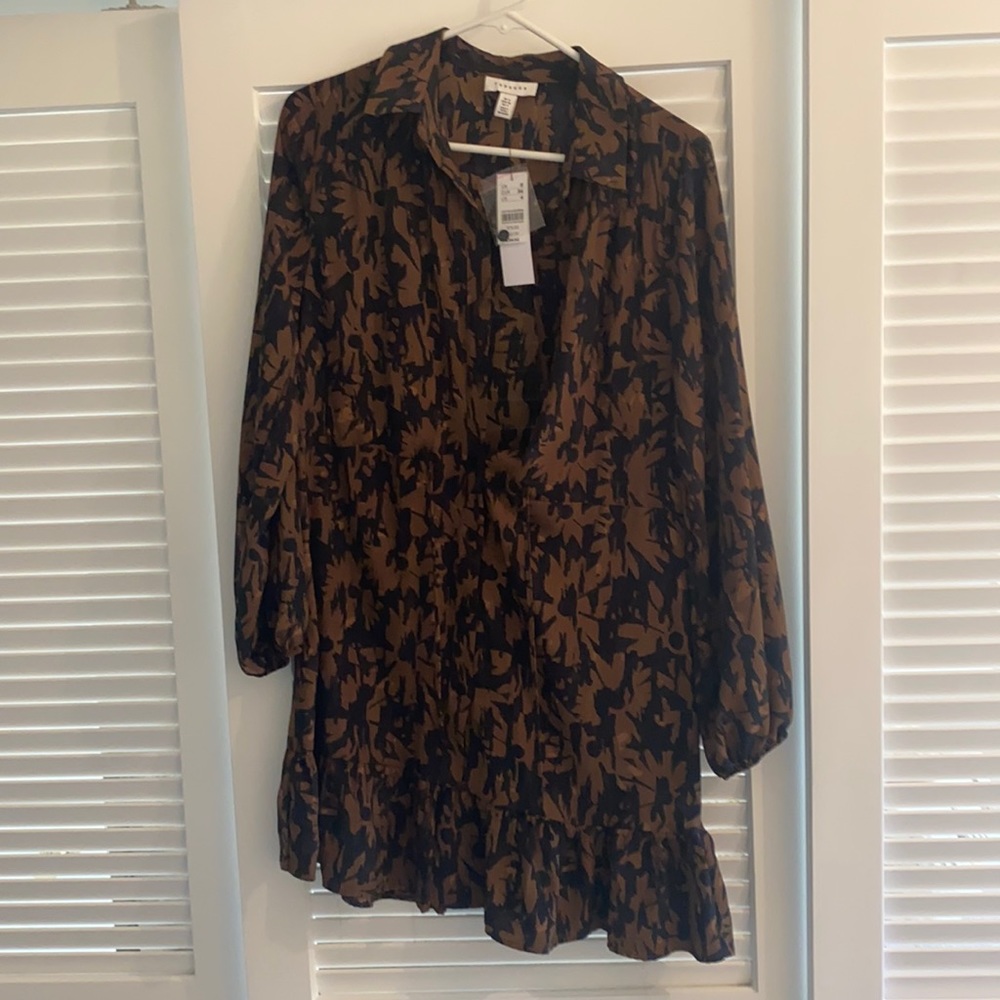 TopShop button up sinch-waist dress